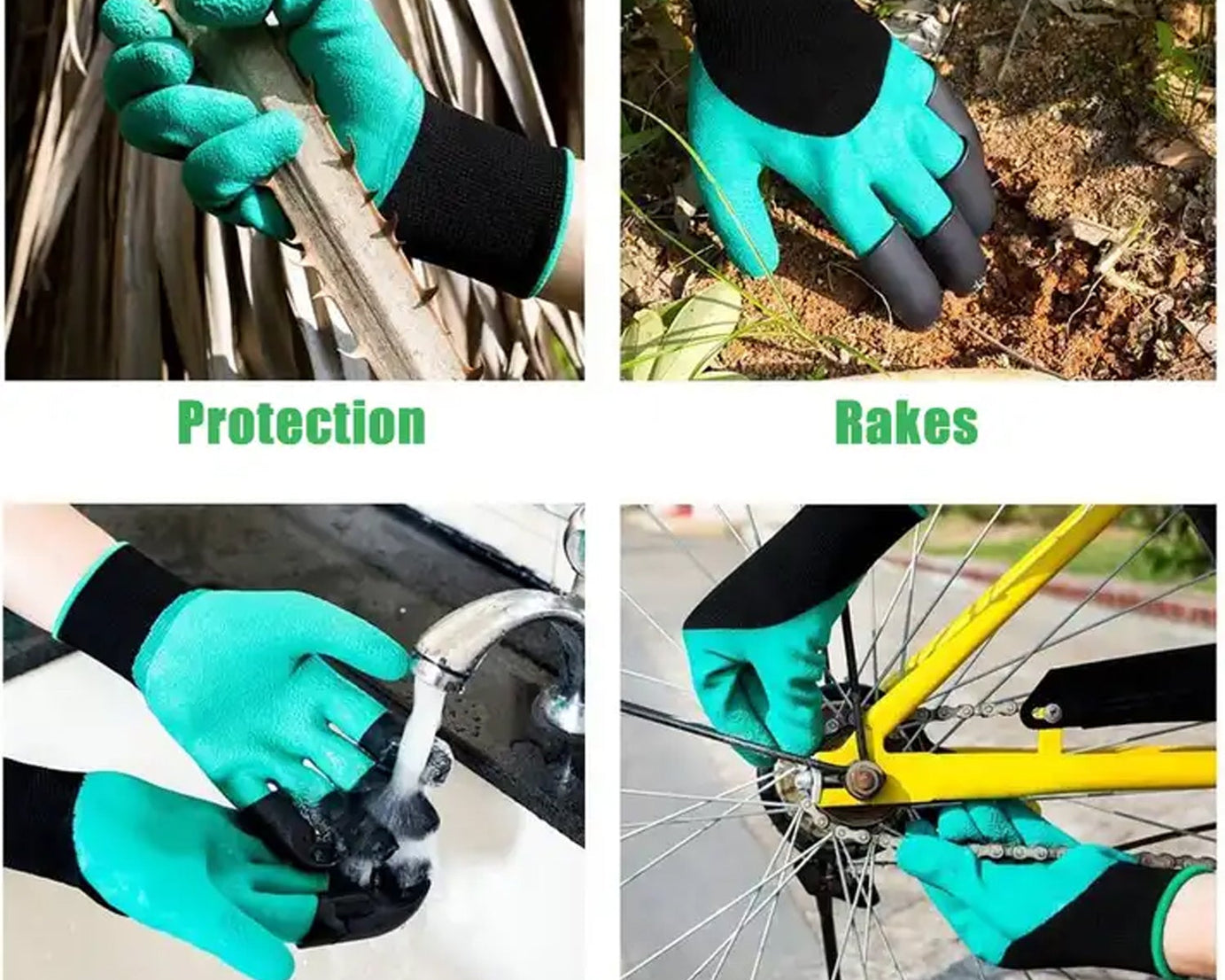 0719 Heavy Duty Garden Farming Gloves- ABC Plastic Washable With Hand Fingertips & ABS Claws For Digging & Planting, Gardening Tool for Home Pots Agriculture Industrial Farming work Men & Women (1 Pair / Mix Color)