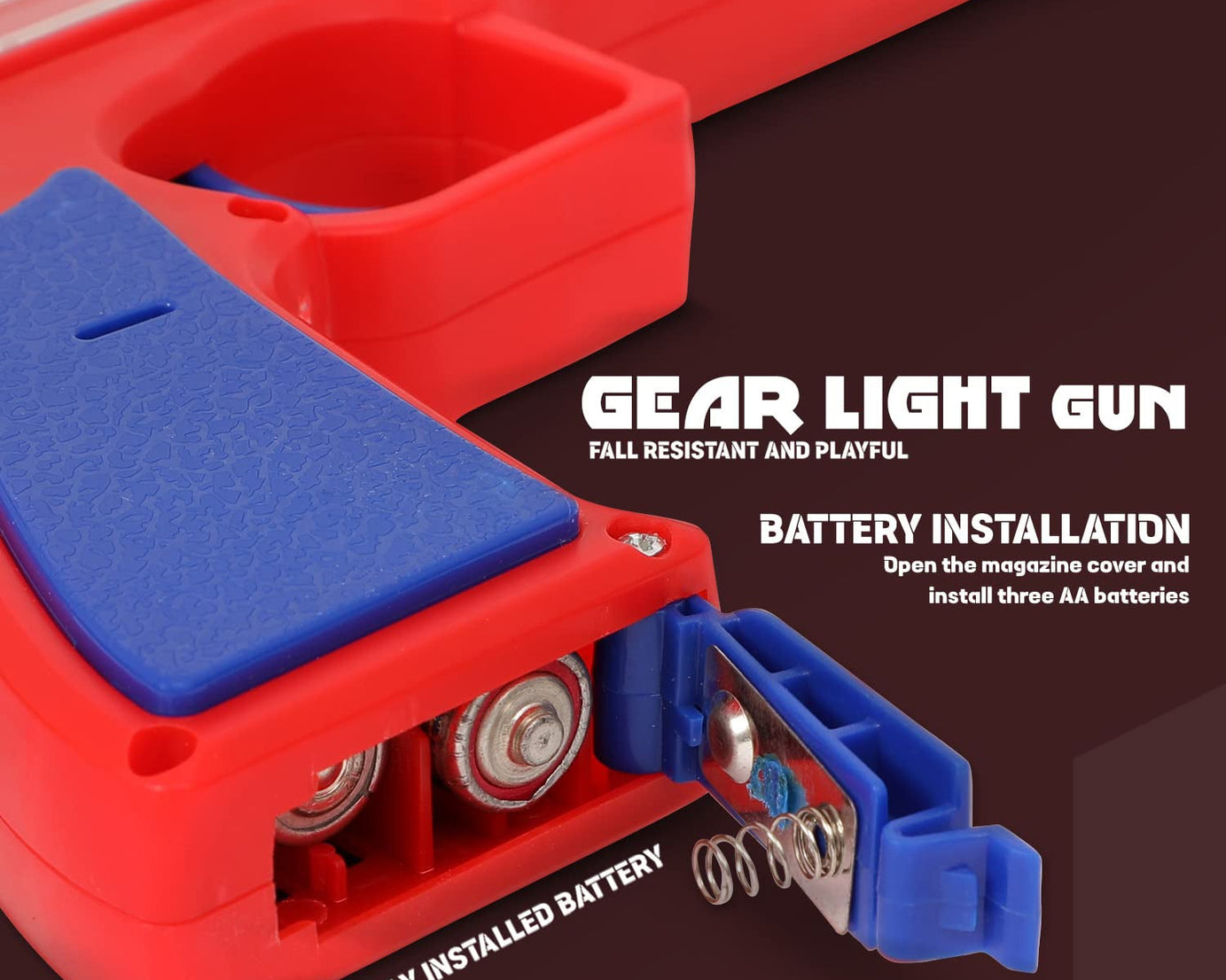 Plastic Gear Simulation Toy Gun for Kids, Pretend Play Gun Toys with 3D Flashing Lights and Exciting Music, Electric Laser Toy Guns with Rotating Gear Mechanism, Toy for Birthday Gift for Kids 3+ Years (Pack of 1)