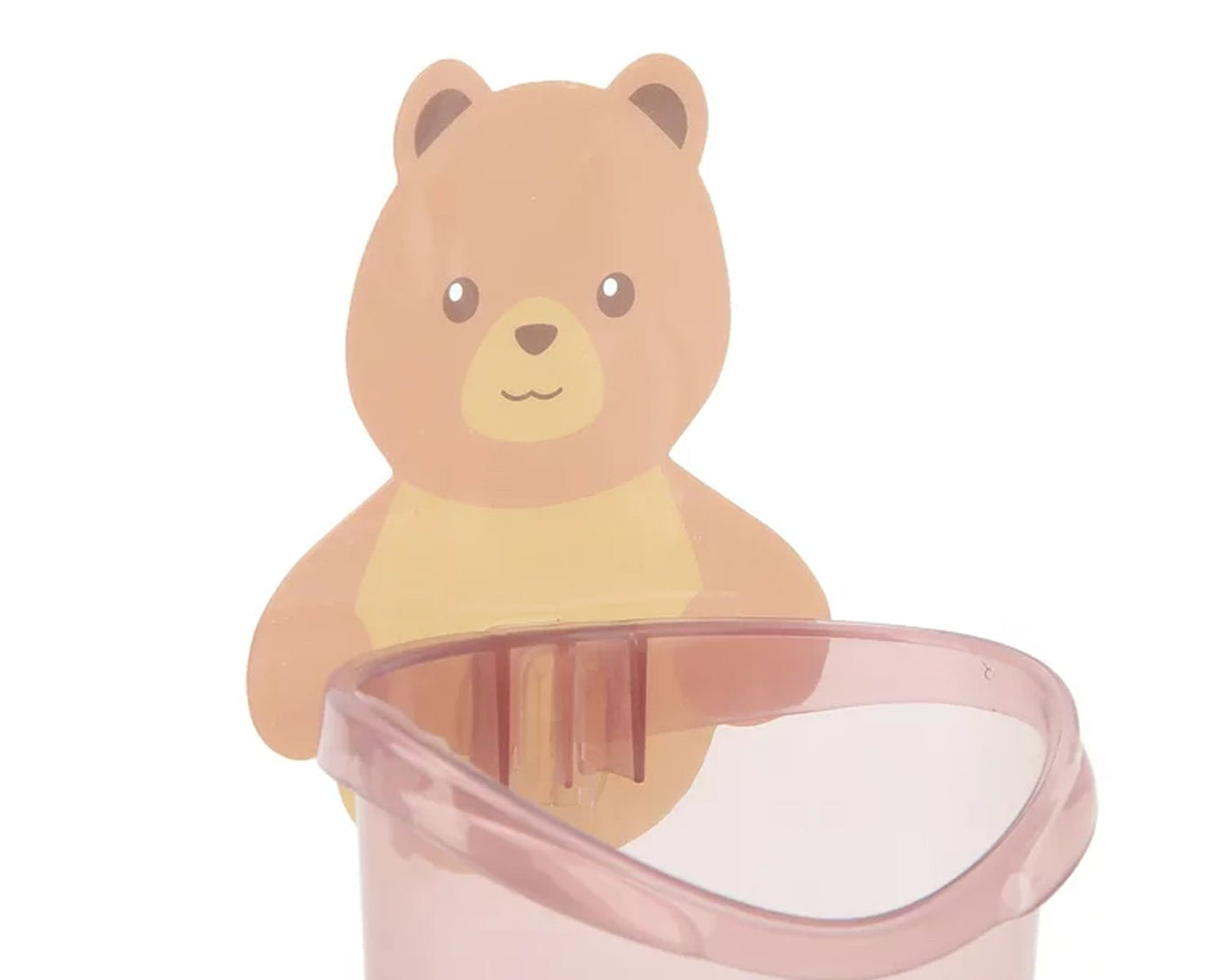 Wall-mounted teddy bear toothbrush holder