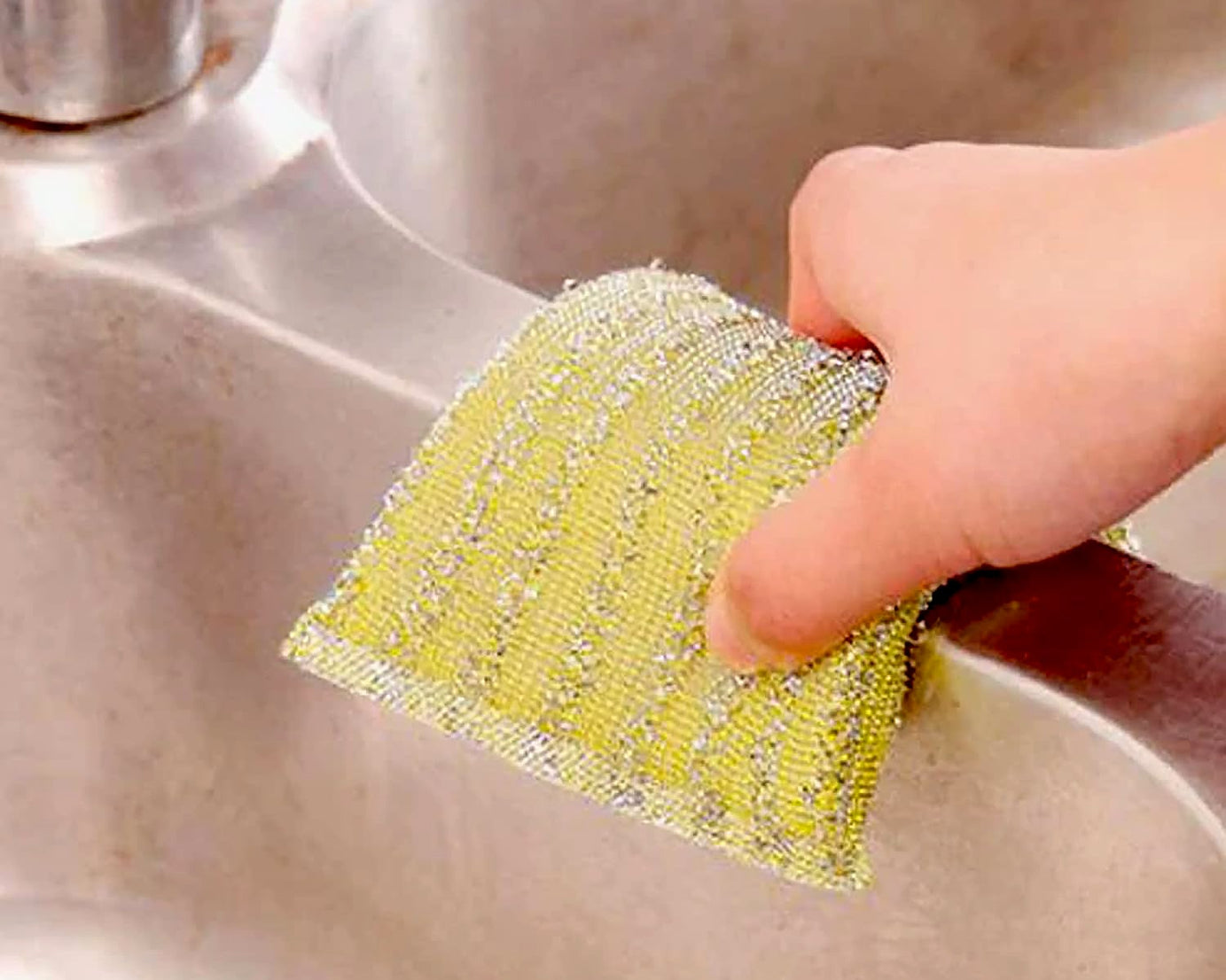 Kitchen Cleaning Tool Set Microfiber Kitchen Utensils High Performance Scouring Sponge Set Dish Sponge, Stainless Steel Scouring Pad (6 Pcs Set)