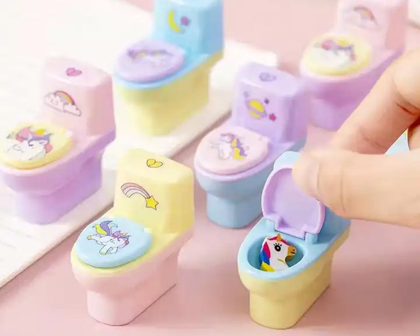 Fun & Functional! Toilet Pencil Sharpener with Eraser (2 Pc Set)