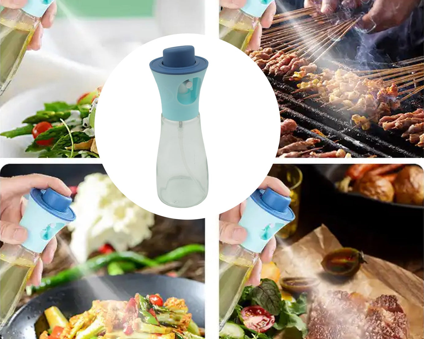 Oil Dispenser Bottle, Oil and Vinegar Cruet, Oil Sprayer Dispenser, Olive Oil Dispenser 200 ml Mist Oil Spray Bottle for Cooking with Plastic