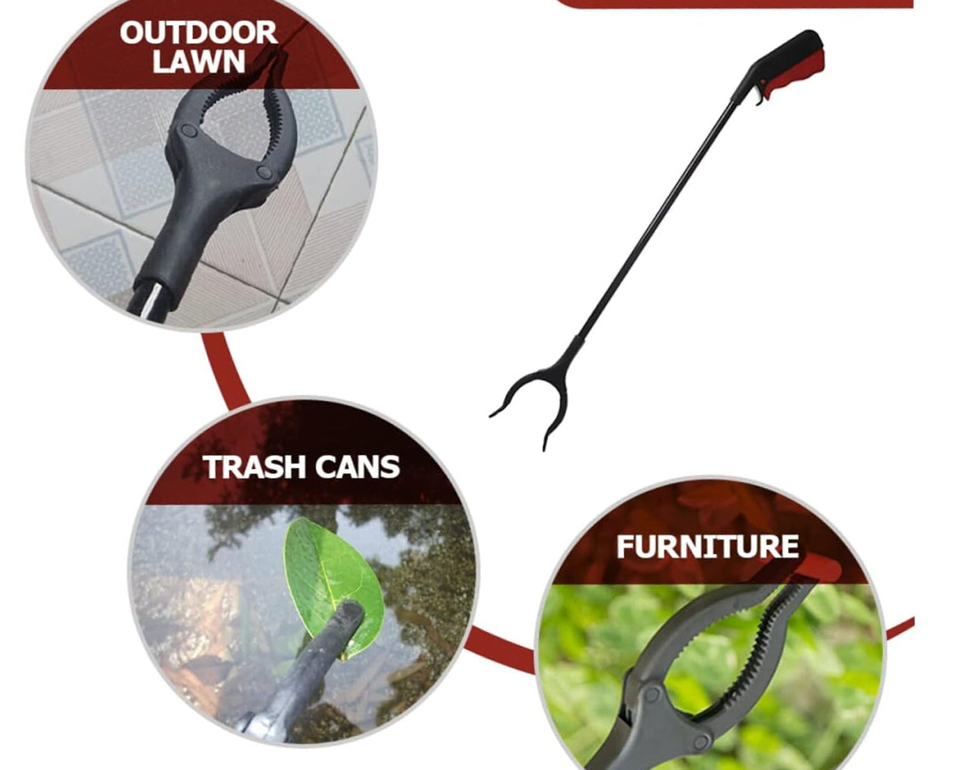 Extra Long Pickup Aid Trash Picker Upper, Rotating Hand, Heavy Duty Grip Arm - Reaching Assist for Litter, Elderly, Garden  Disabled, Handicap Arm