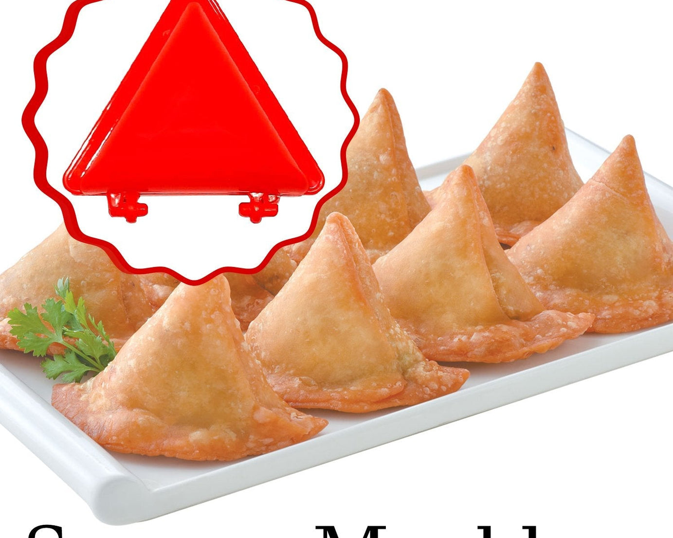 Red plastic dough press molds, 4 pieces for easy dough handling