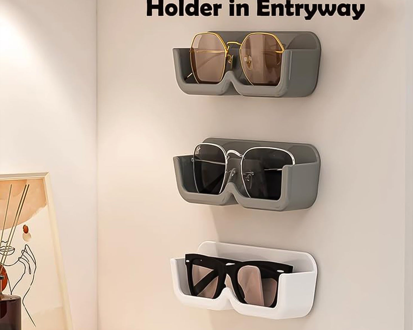 Wall Mounted Sunglasses Holder (4 Pcs Set)