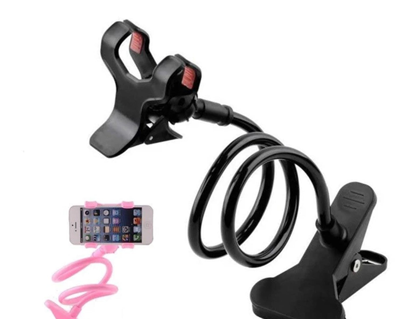 Adjustable metal stand bracket, compact and portable.