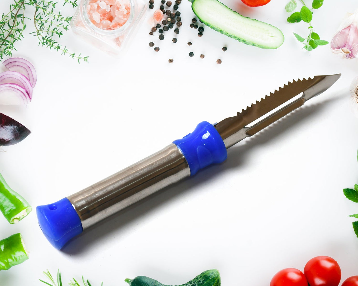 2in1 Multi-Purpose Stainless Steel Peeler With Hanging Ring For Vegetables, Potato Peeler, Carrot, grated, Suitable for Peeling and shredding Fruit and Vegetables Kitchen Accessories, Piller (1 pc) 