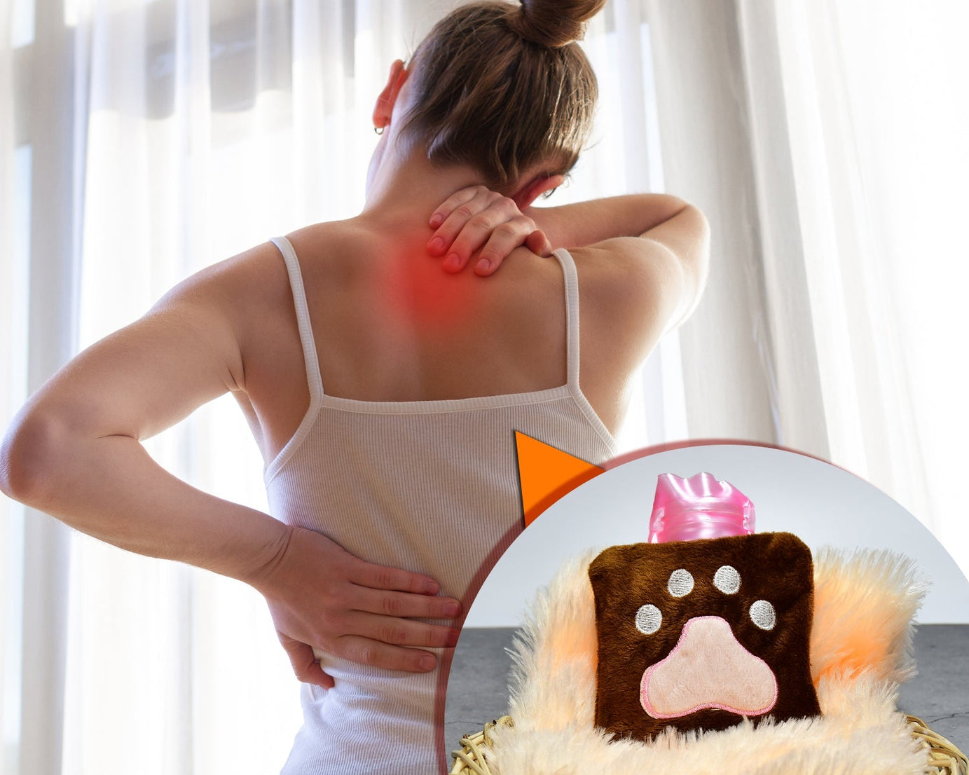 Paw Print Small Hot Water Bag with Cover for Pain Relief