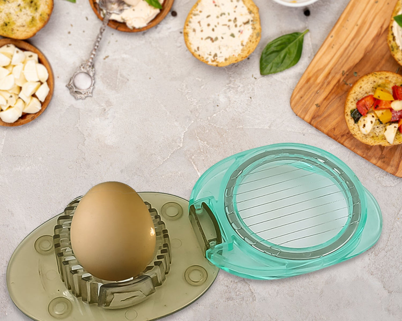 Stainless Steel, Egg Slicer & Knife (2 Pc Set)