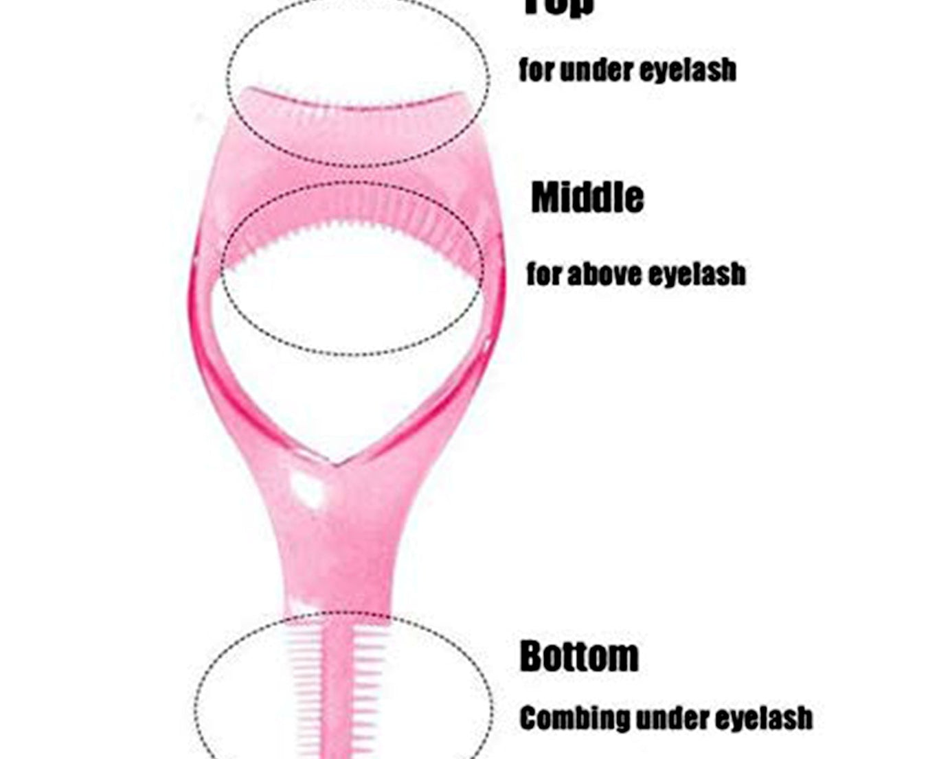 3 in 1 Plastic Makeup Cosmetic Eyelash Tool Lash Mascara Applicator Eyelashes Guide Eyelashes Brush Curler Comb Eye Makeup Tool Female Supply (1 Pc)