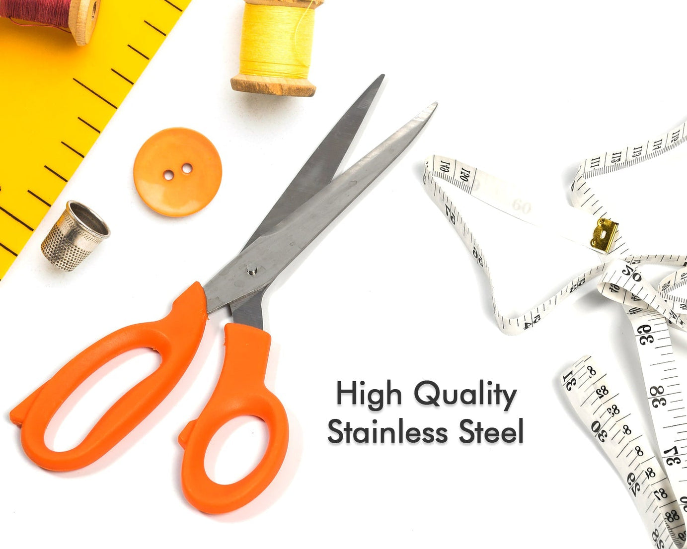 Scissors with measuring tape for home use