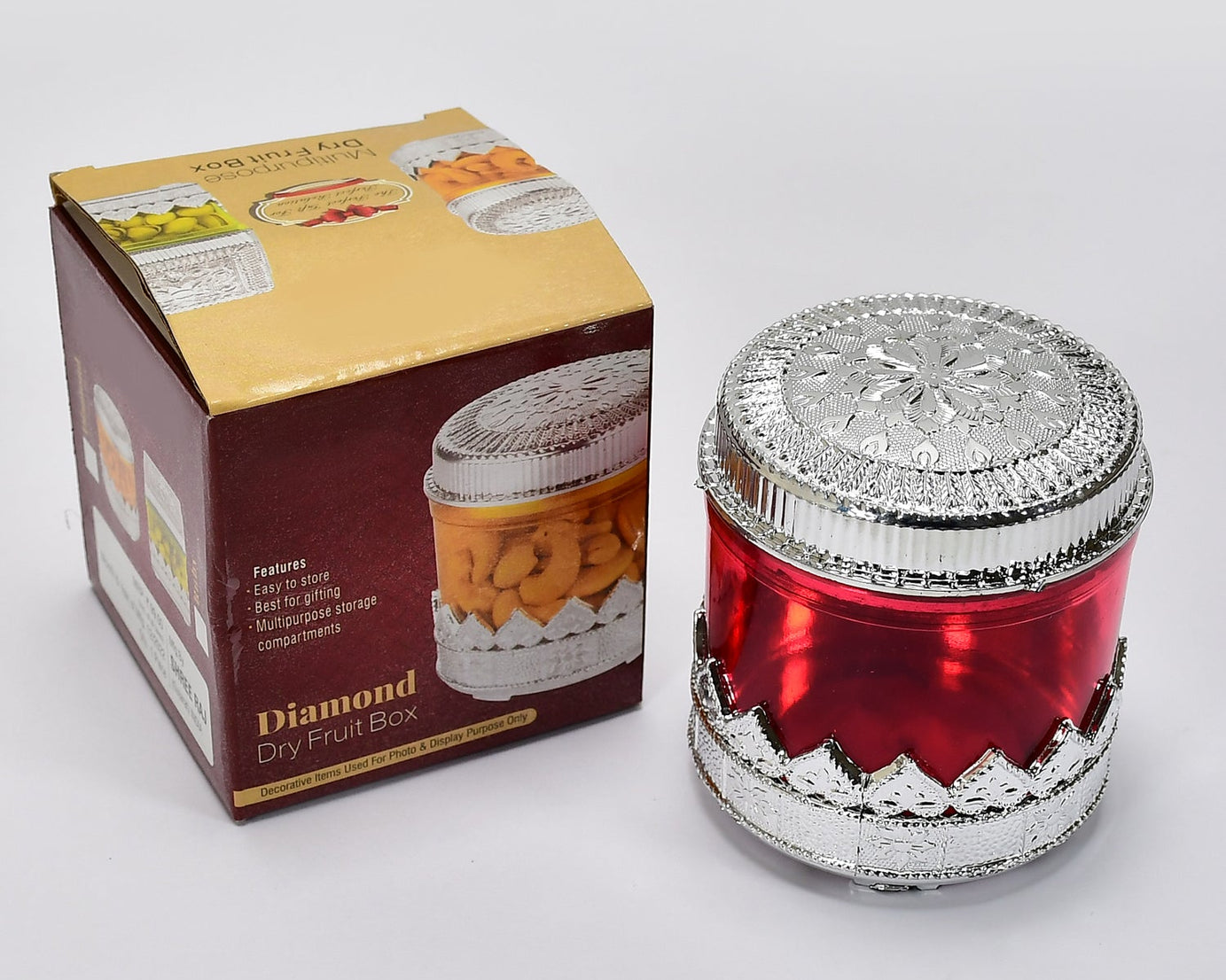 Diamond design dry fruit container, clear view