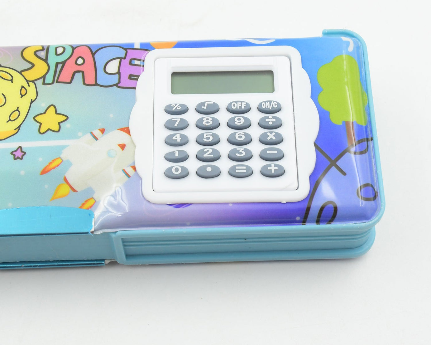 Double Sided Magnetic Geometry Box, Pencil Box with Calculator for Boys Art Plastic Pencil Box  for Girls and Boys