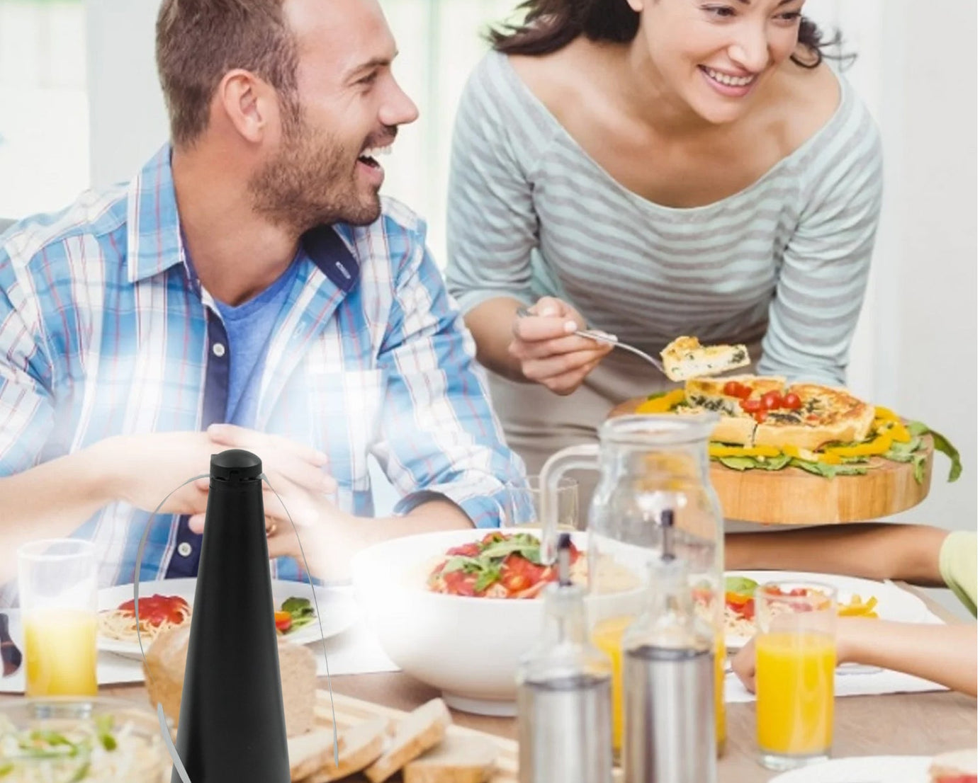 8416 Fly Protection Fan, Fly Repellent Fan, Non-Chemical Best Solution Flies Portable Fly Protection Fan, Battery and USB Operated Table Top, Insect Fly Fan for Indoor and Outdoor Use (Battery Not Included)