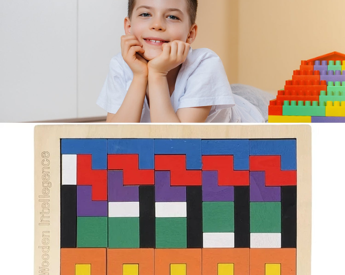 4296 Wooden Blocks Puzzle Children's Educational Toys, Russian block, Block Puzzle for Early Childhood Education, and Relaxing Brain Toys, Help Prevent