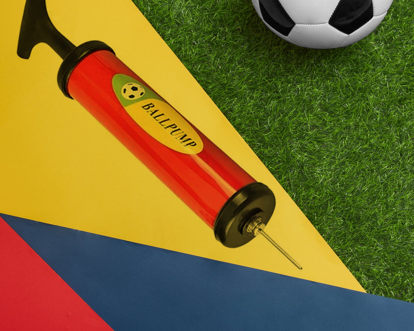 Inflator Air Ball Pump Soft Bouncing Ball Development Kids Toy, Sports Plastic Pump for Soccer, Basketball, Football, Volleyball Ball (24 CM & 33.5 Cm)