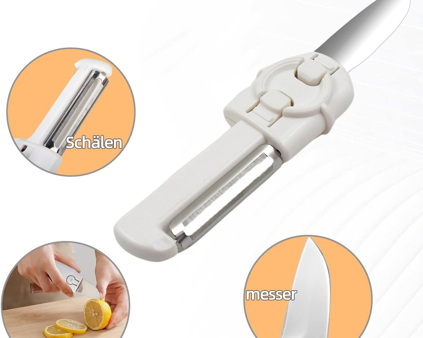 Dual-Use Knife and Peeler, 2-in-1 Stainless Steel Blades Wiith case (1 Pc)