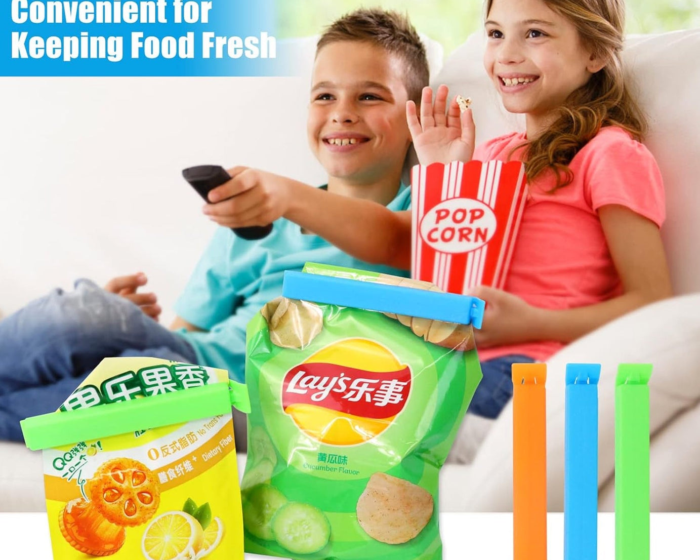 Food, Snack Pouch Bag Clip Sealer for Keeping Food Fresh for Home Kitchen | Plastic Camping Snack Air Tight Seal Bag Clips |Packet Vacuum Sealers Clip| (18 Pc Set)