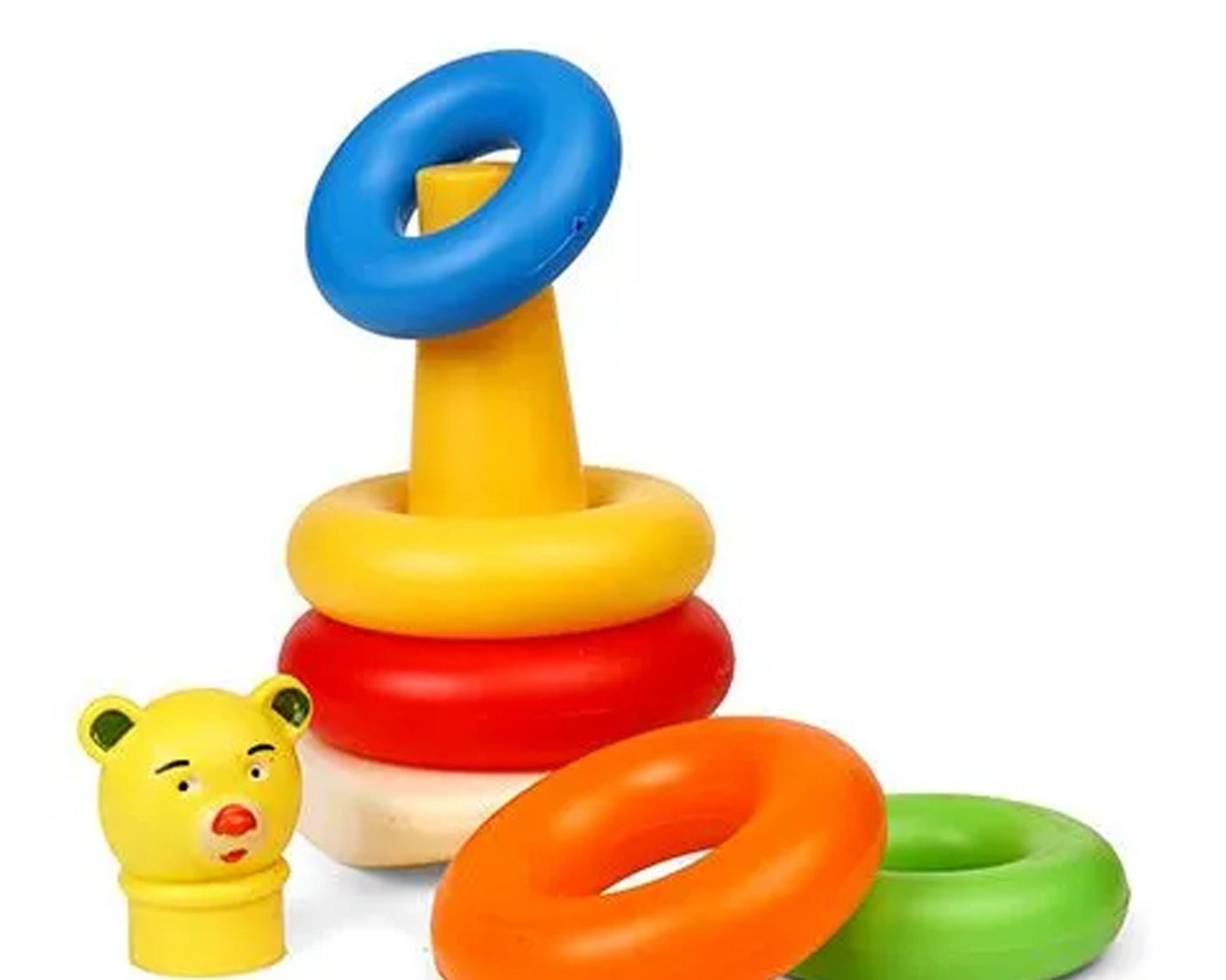 Plastic Baby Kids Teddy Stacking Ring Jumbo Stack Up Educational Toy 5pc