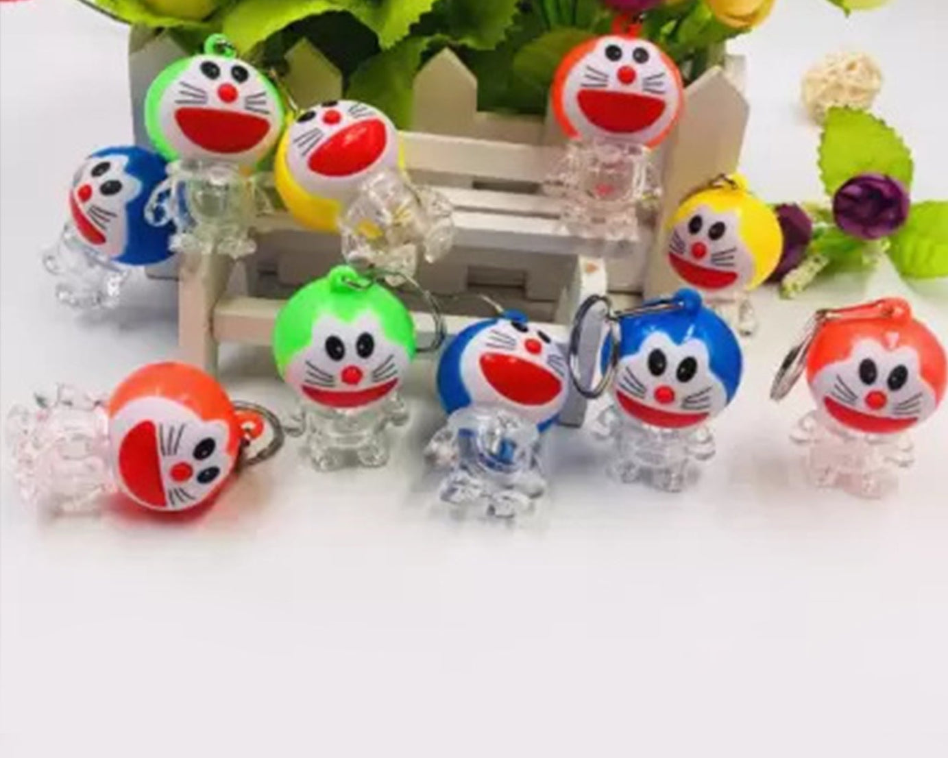 Doremon lightning keychain, 2 colored lightning keychain (1 pc)