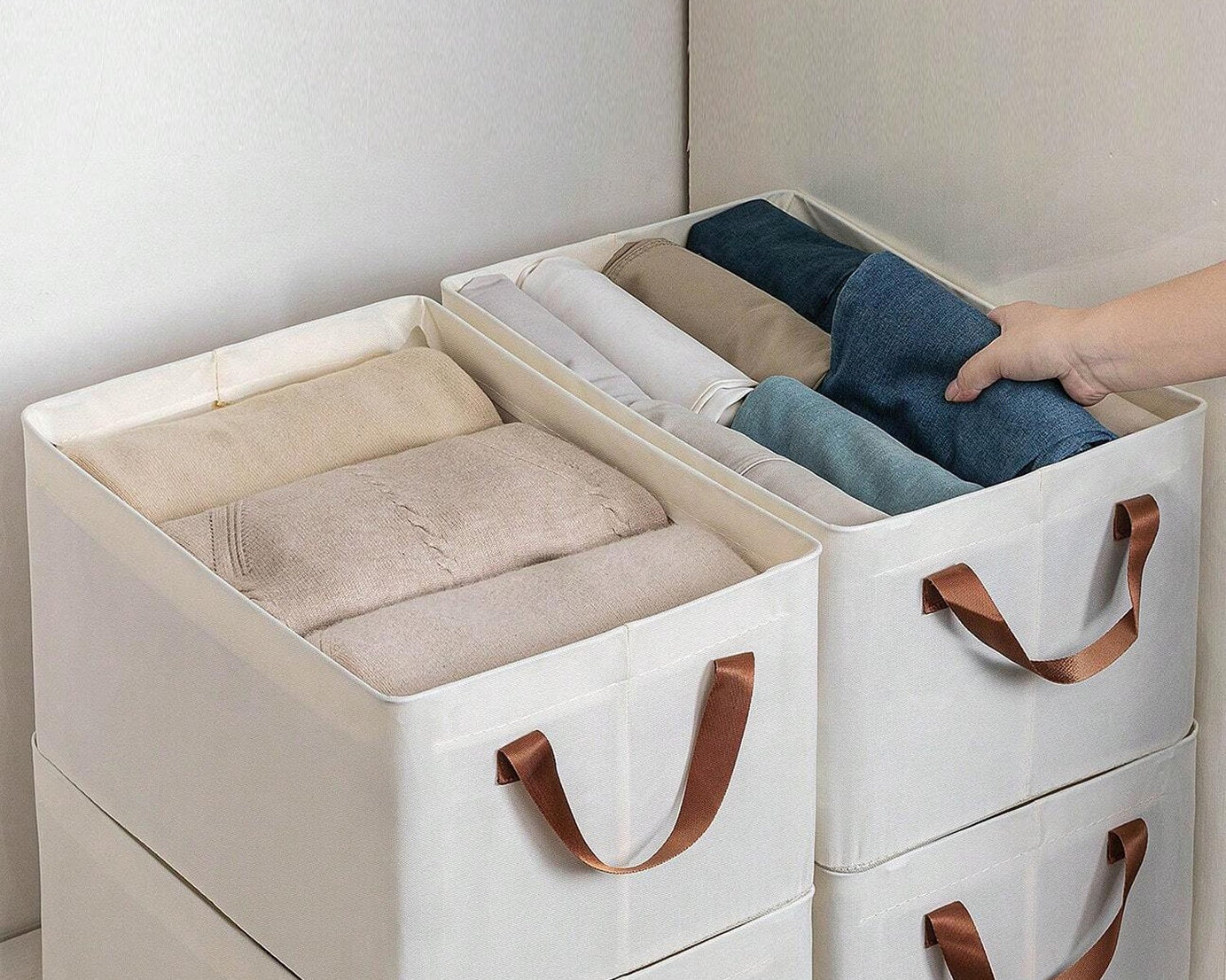Cloth storage baskets, closet storage bins (42×28 Cm)