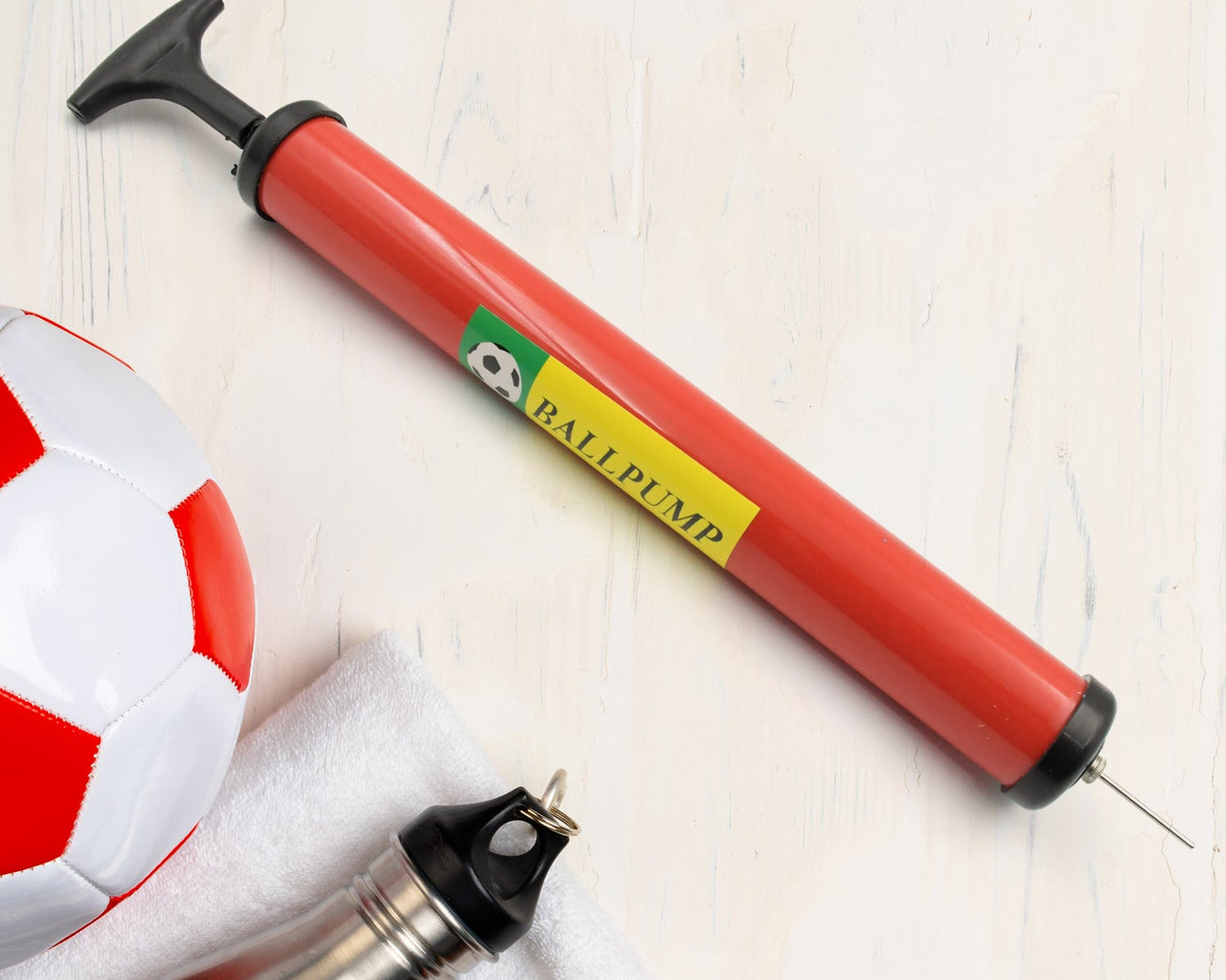 Inflator Air Ball Pump Soft Bouncing Ball Development Kids Toy, Sports Plastic Pump for Soccer, Basketball, Football, Volleyball Ball (24 CM & 33.5 Cm)