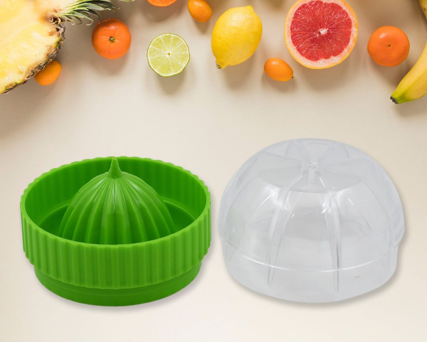 Manual Drink Orange Lemon Citrus Lime Fruit Juice Juicer Squeezer, BPA Free, Press & Pourer With Lid Plastic Manual (1 Pc)