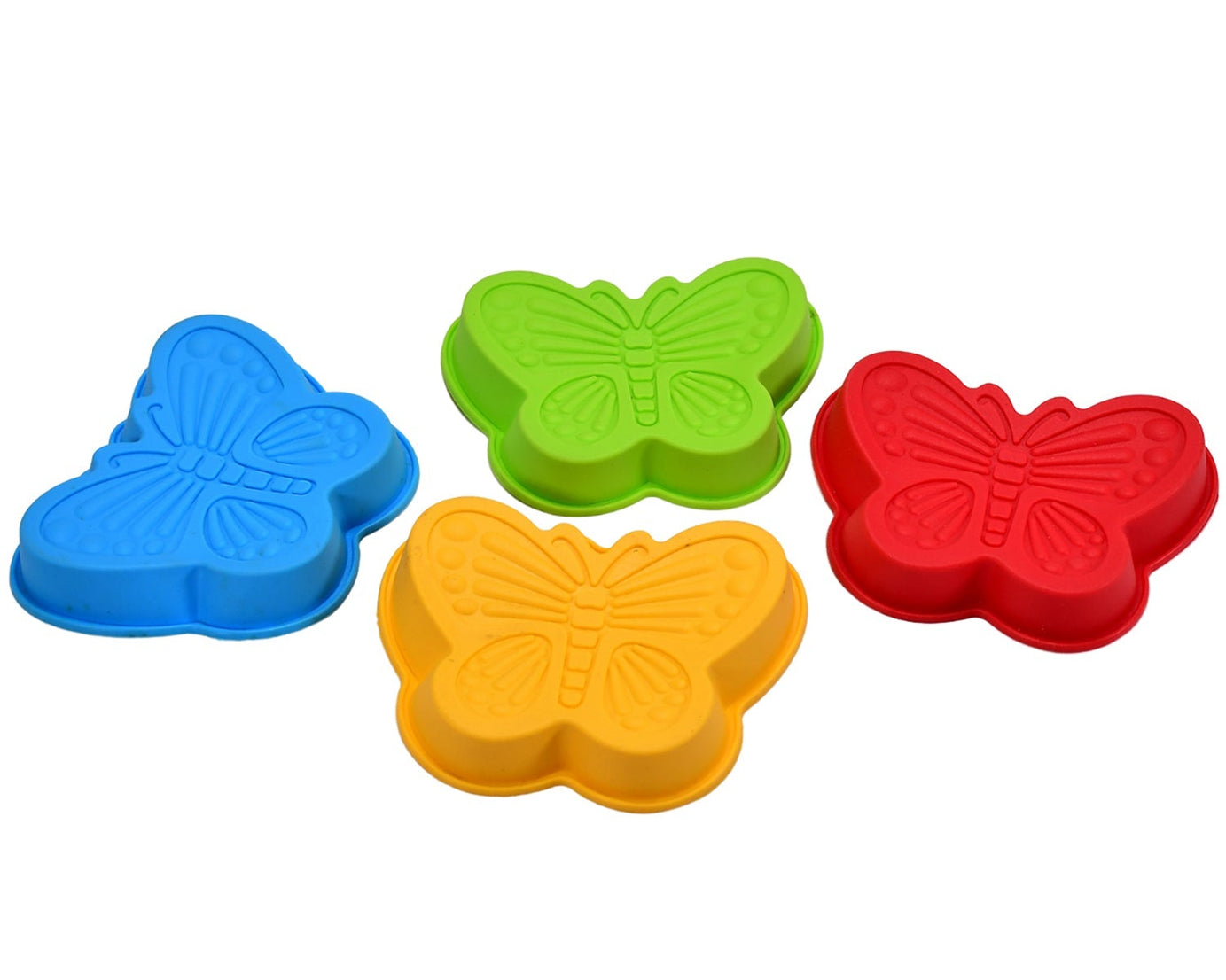 Butterfly Shape Cake Cup Liners I Silicone Baking Cups I Muffin Cupcake Cases I Microwave or Oven Tray Safe I Molds for Handmade Soap, Biscuit, Chocolate, Muffins, Jelly – Pack of 4