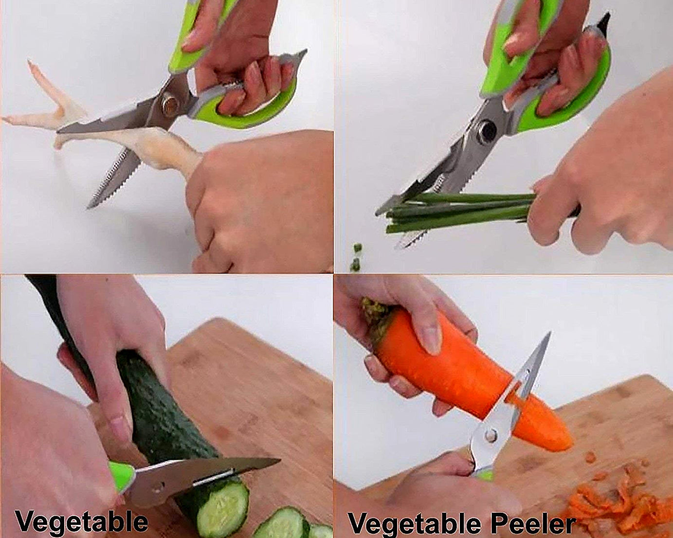 Multi-Purpose Kitchen Shears with Magnetic Holder, Stainless Steel, Red Multifunction Heavy Duty and Kitchen Scissors