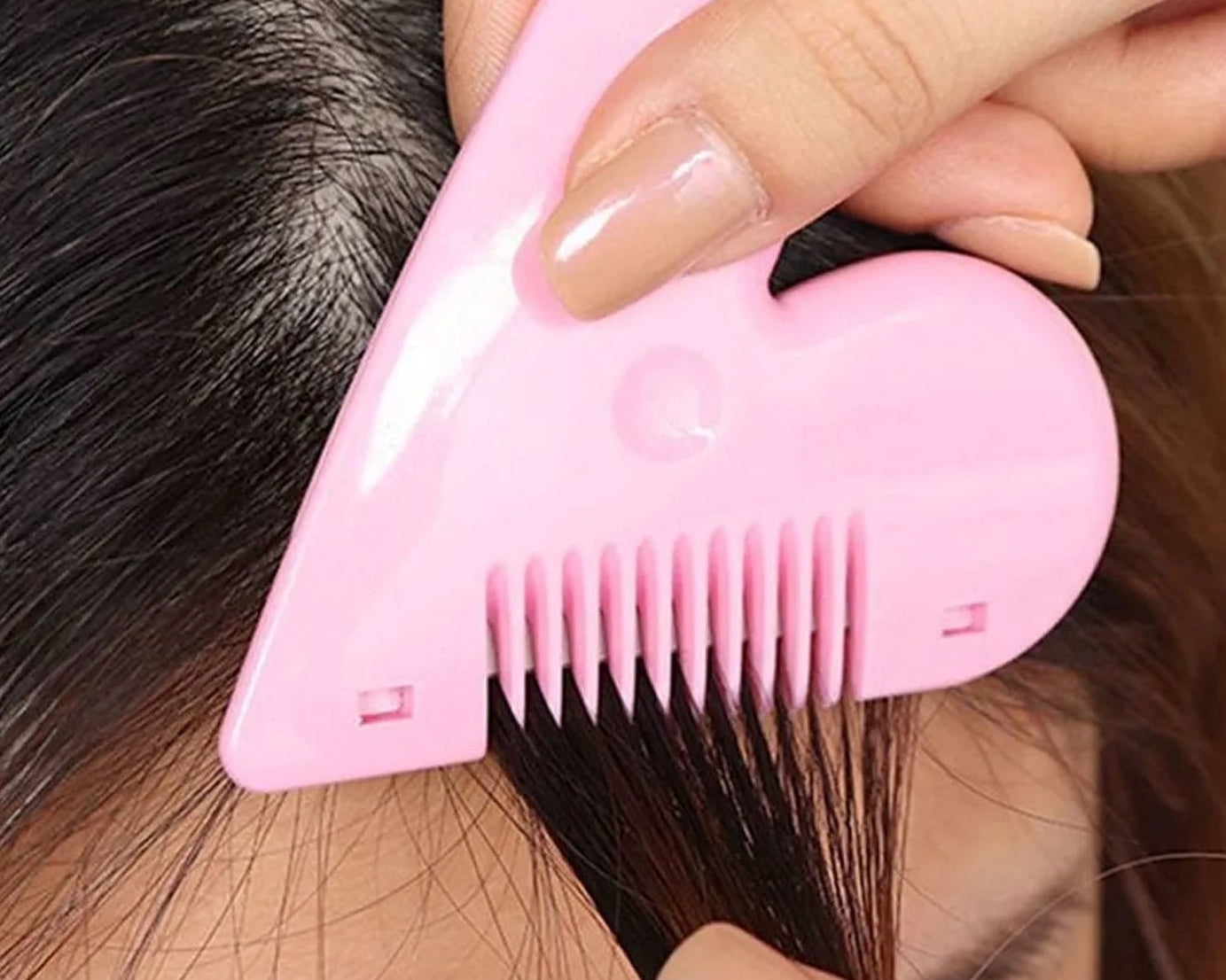 0361 Heart Shape Plastic Hair Cutting Scissors for Baby Girls Lightweight Portable Hair Thinning Double‑Edge Stainless Steel Convenient for Hair Cutting for Hair Thinning (1 Pc )
