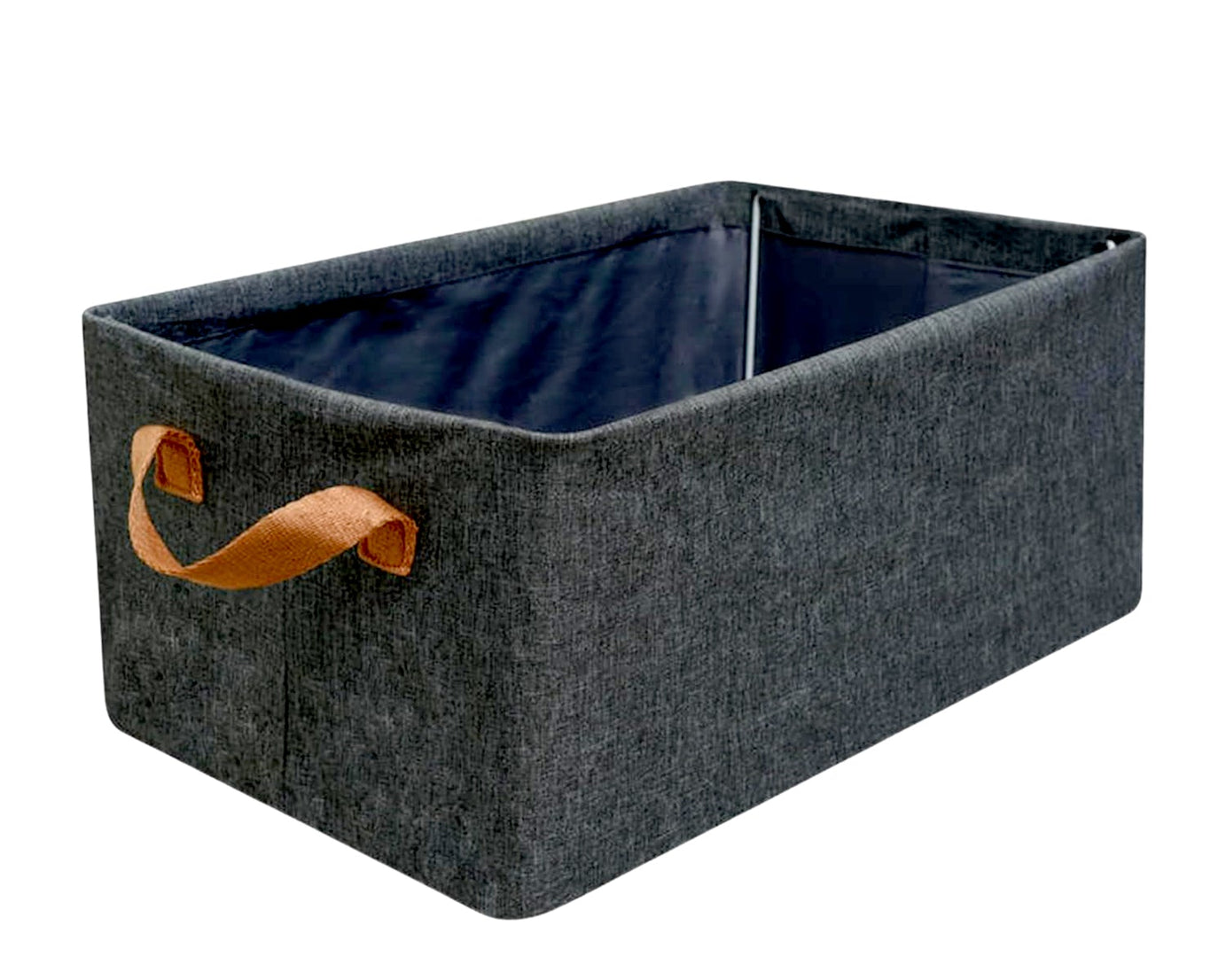 FOLDABLE STORAGE BOX WITH LID AND HANDLES, COTTON AND LINEN STORAGE BINS AND BASKETS ORGANIZER FOR NURSERY, CLOSET, BEDROOM, HOME (45 Cm)