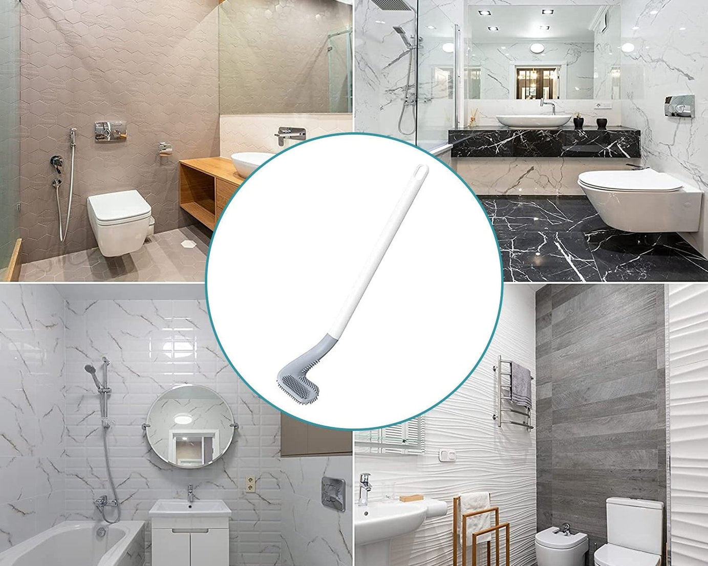 Golf-themed toilet cleaner brush and holder.