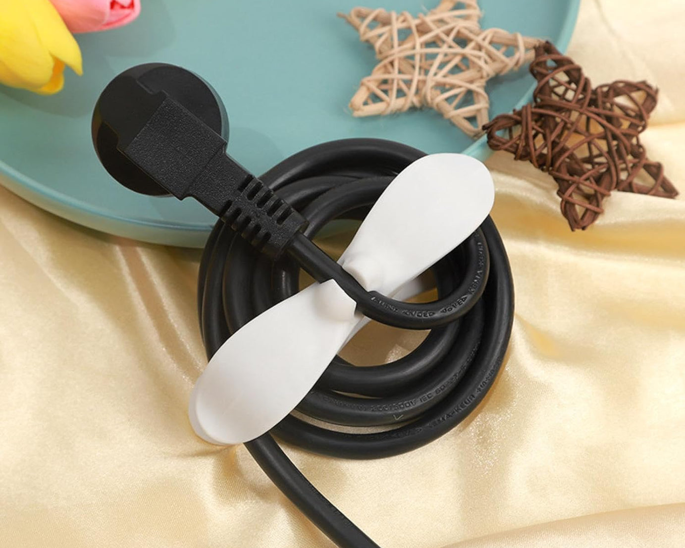 Power Plug Holder Organizer for Appliances Tidy Cord Winder Cable Organizer Self Adhesive Wire Wrap Holder for Coffee Maker Pressure Cooker Etc (1 Pc / 8x3 Cm / Small)