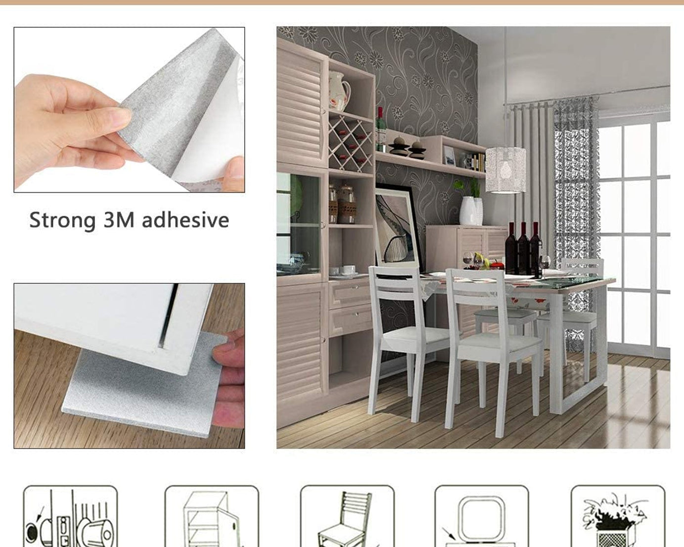 FURNITURE PAD SQUARE FELT PADS FLOOR PROTECTOR PAD FOR HOME & ALL FURNITURE USE (Pack Of 4 Pc)