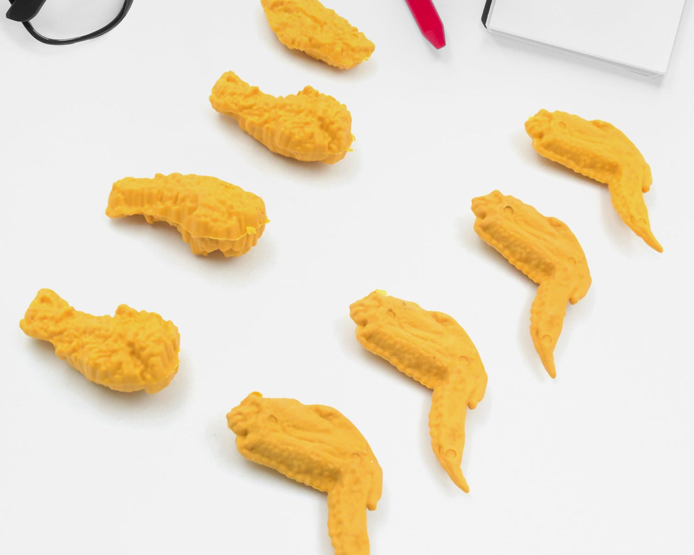 Cute Erasers, Pencil Eraser, Chicken Wings Chicken Legs Eraser Student School Supplies Gifts Chicken Rubber Drawing Small Eraser Office Accessory Fun Back to School Supplies Gifts Party Favor for Kids Adults Students (8 Pcs Set)