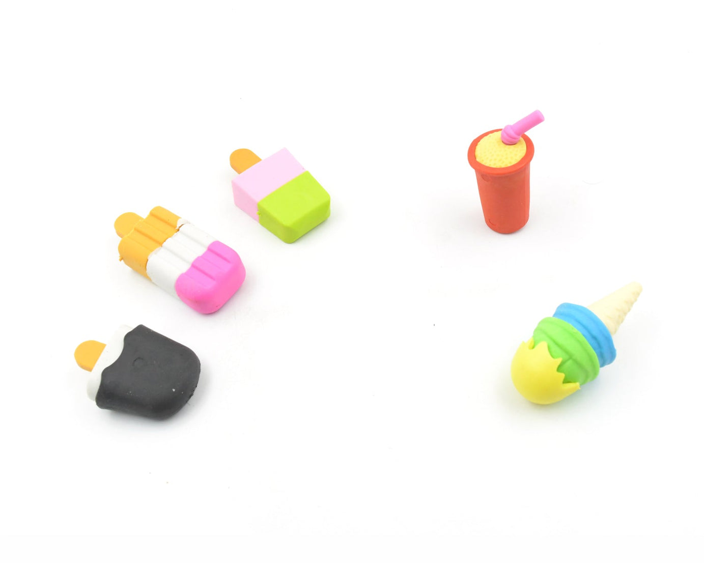 Mini Eraser Set for Kids (5 Pieces) - Fun Designs, Party Favors, School Prizes