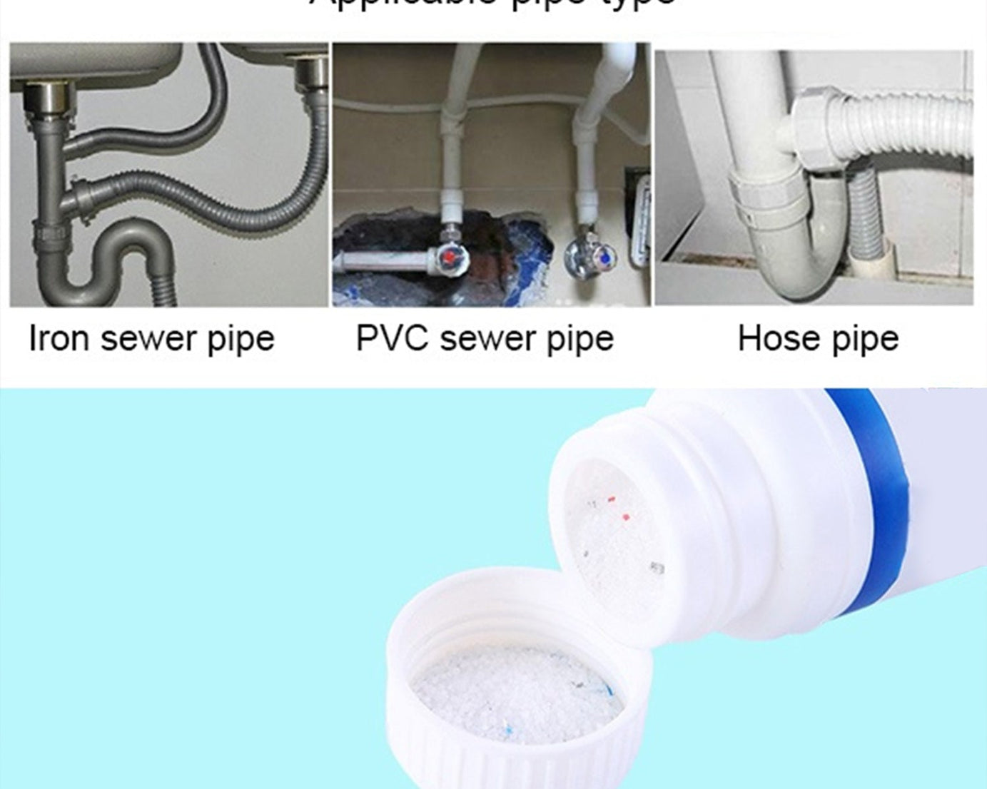 POWERFUL SINK AND DRAIN CLEANER, PORTABLE POWDER CLEANING TOOL SUPER CLOG REMOVER CHEMICAL POWDER AGENT FOR KITCHEN TOILET PIPE DREDGING