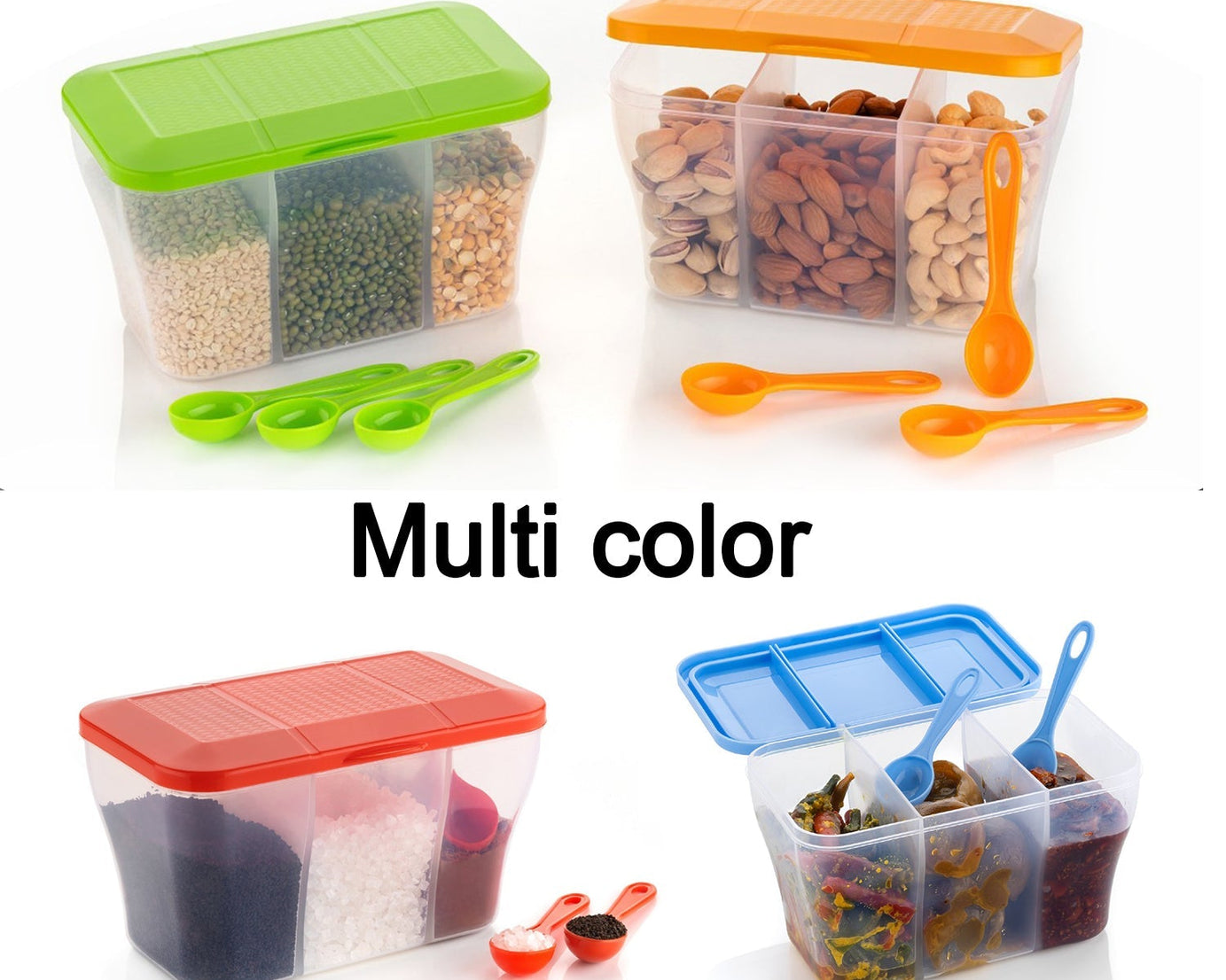 Square plastic container, 750ml, perfect for organizing and storing small items.