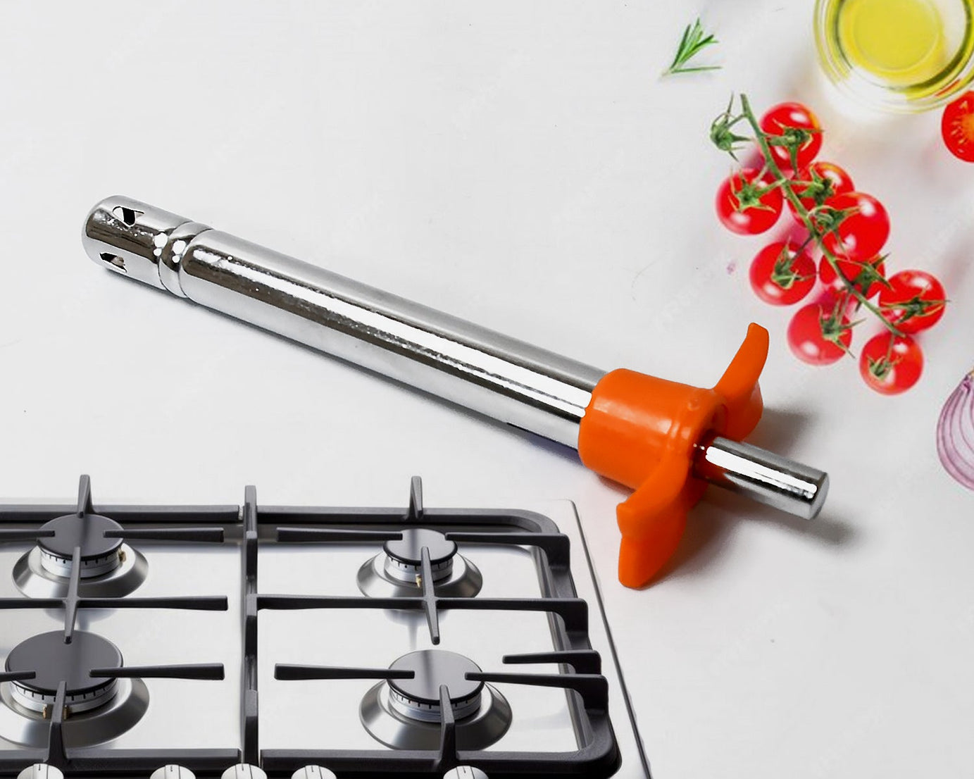 2 in 1 Kitchen Combo Lighter, Stainless Steel Durable Gas Lighter with Vegetable Cutter Peeler, For Kitchen Steel Gas Lighter (2 Pc Set)