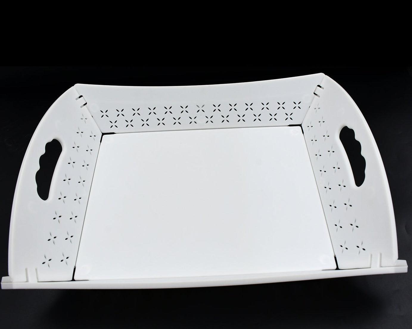 Foldable Serving Tray Plastic Serving Tray With Handle Serving Tray For Food, Kitchen, Outdoors, Restaurants (1 Pc)