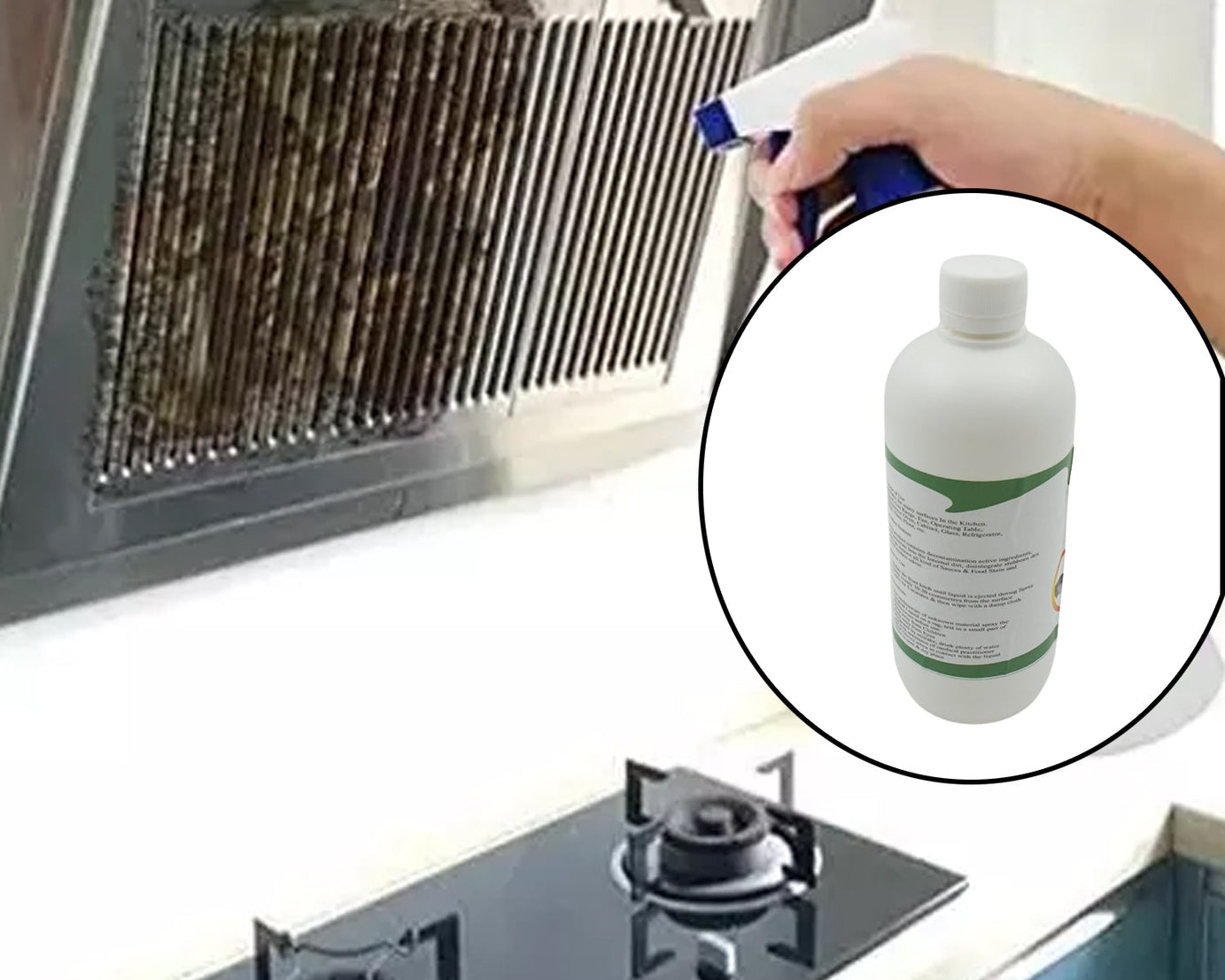 Kitchen Cleaner Spray Oil & Grease Stain Remover Stove & Chimney Cleaner Spray Non-Flammable Nontoxic Magic Degreaser Spray for Kitchen Gas Stove Cleaning Spray (Approx 500ML)