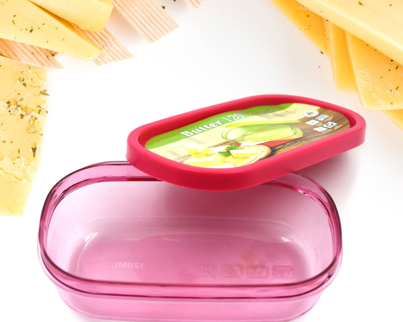 5553 Butter Container, PP Butter Storage Box Easy to Take Portable Large Capacity for Kitchen for Home for Cheese for Butter (120 ML)