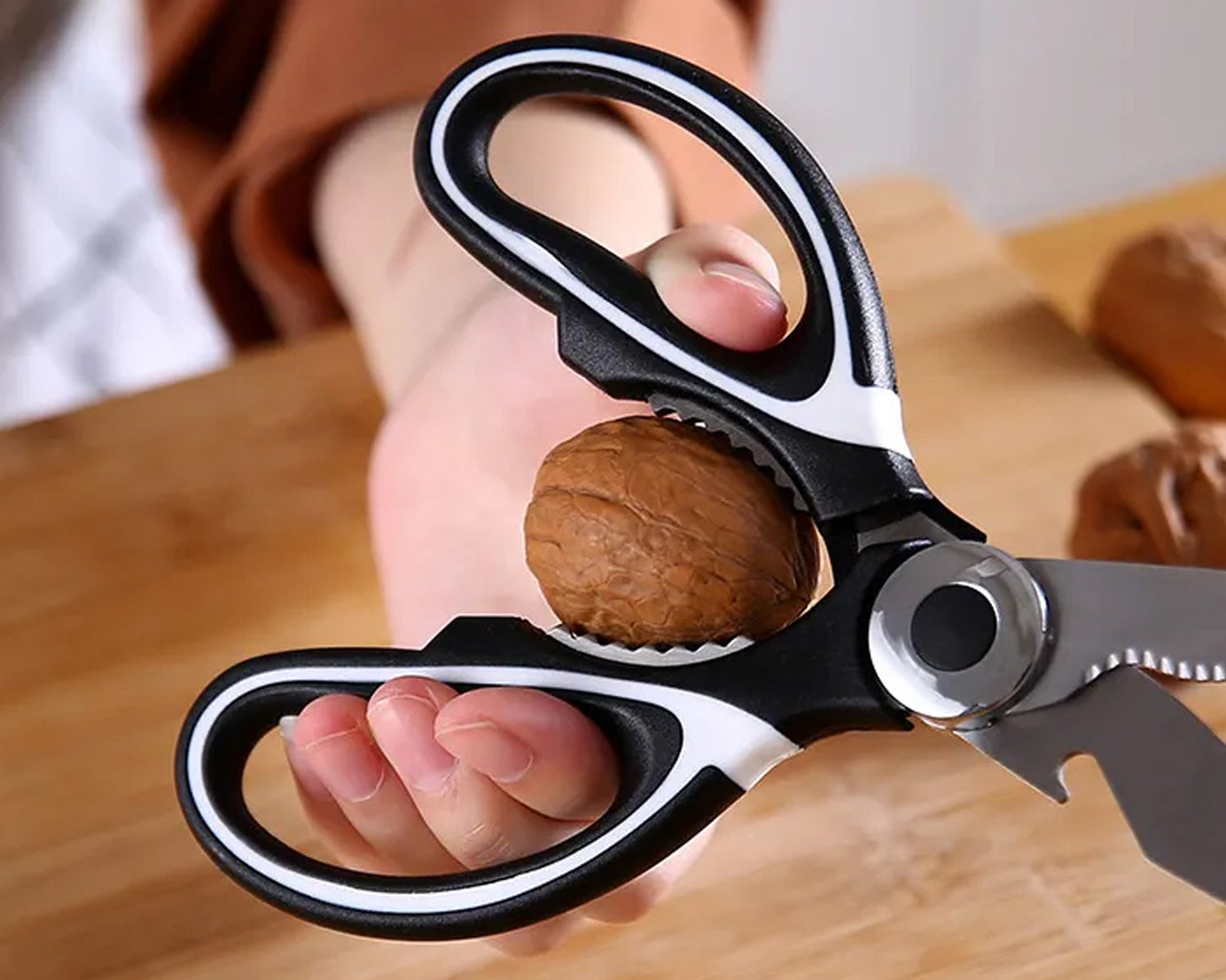 3 in1 Multi-Function Kitchen Household for Vegetables, Fruit, Cheese & Meat Slices with Bottle Opener Stainless Steel Sea Food Scissor (1 Pc )