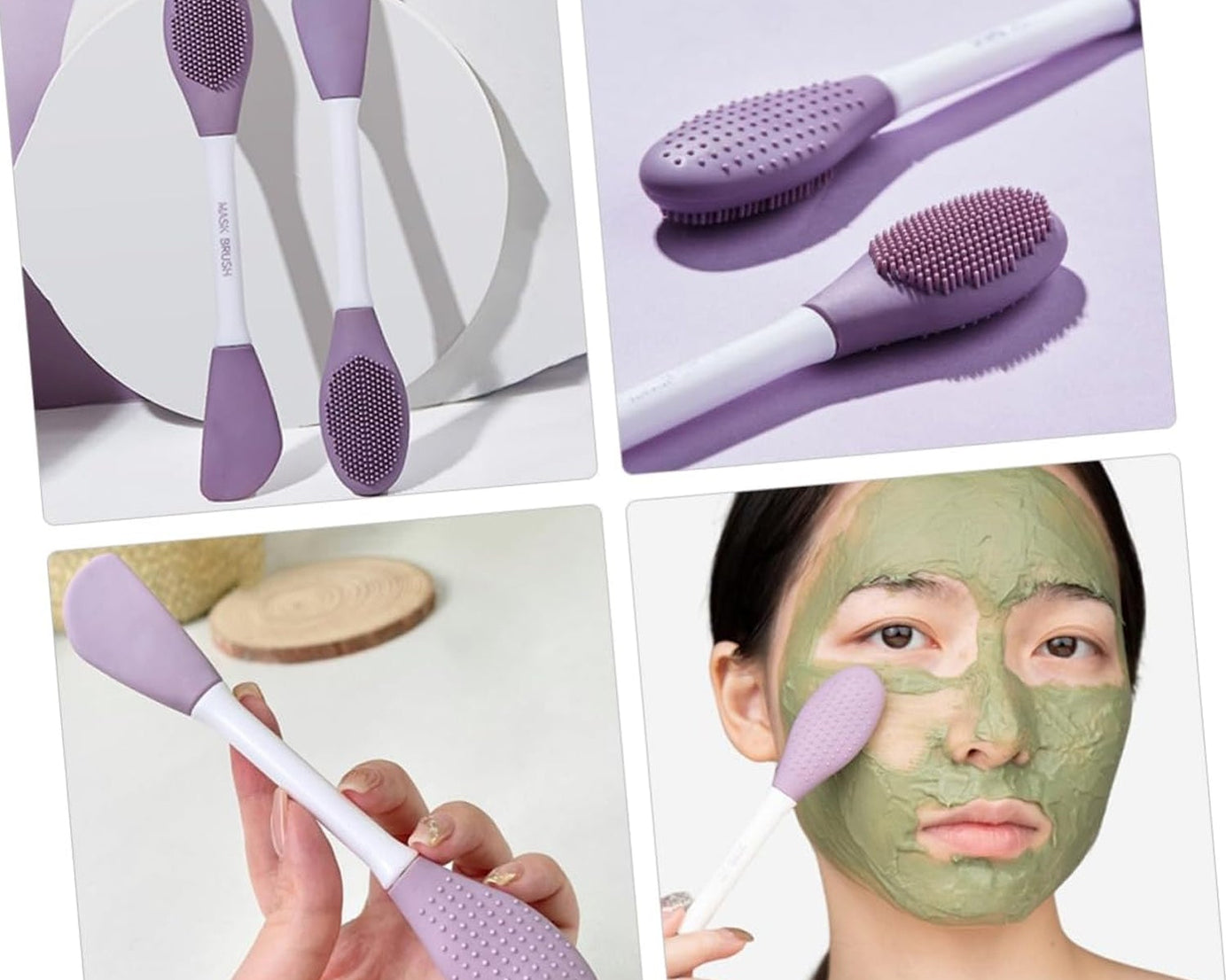 Double-headed Silicone Mask Brush Face Cleansing and Applying Mud Mask Beauty Salon Special Brush Smear Tool Facial Scrub Silicone Wash Scrubber Face Tools (1 Pc)