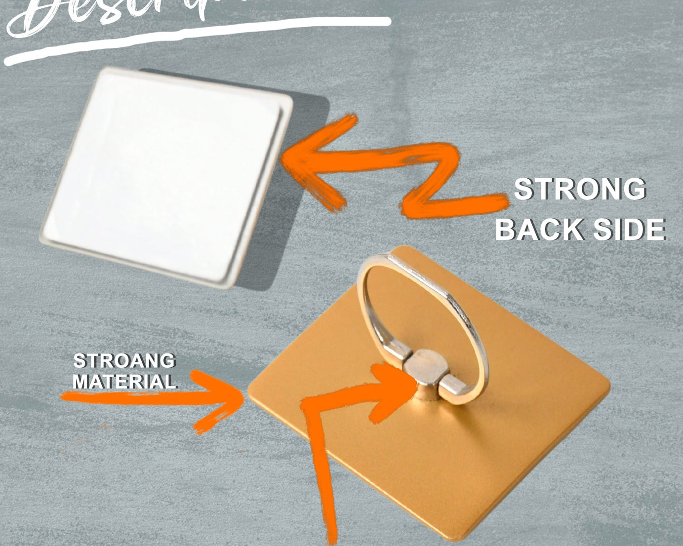 Mobile Phone Finger Stand, 360°Rotation Phone Ring Stand Holder, Kickstand Hand Finger Grip (1 Pc)