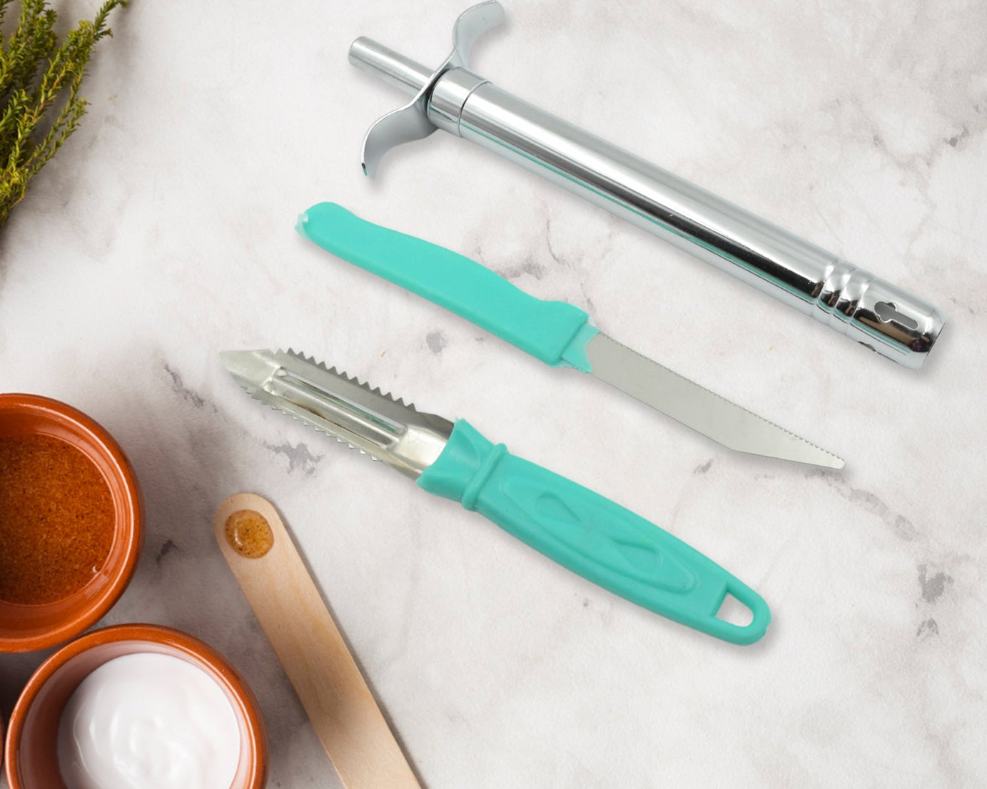 Kitchen lighter and stainless steel knife