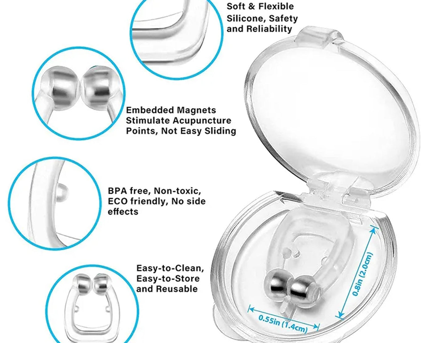 Anti Snore device for men and woman Silicone Magnetic Nose Clip For heavy Snoring sleeper, Snore Stopper, Anti Snoring Device (1 Pc)