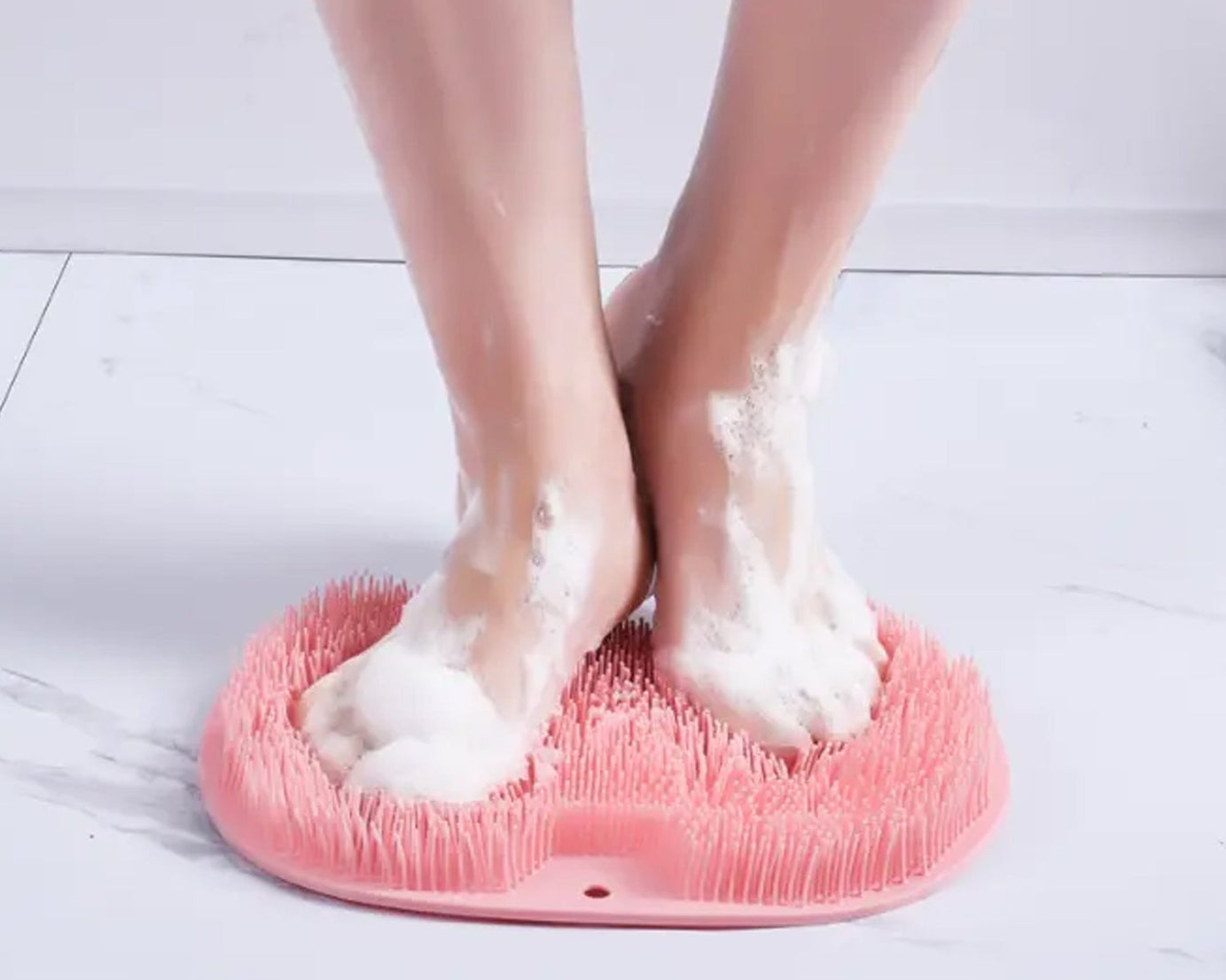 Silicone Bath Massage Cushion with Suction Cup, Shower Foot Scubber Brush Foot Bath Mat Scrubber, Anti-Slip Exfoliating Dead Skin Massage Pad Lazy Wash Feet Bathroom Mat