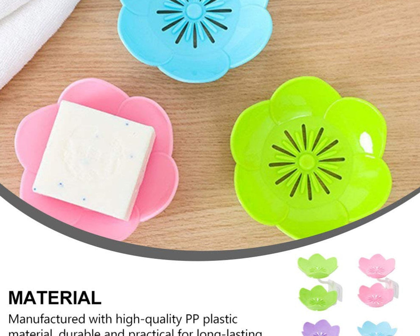 Dabble Layer Flower Self Draining Soap Dish Holder, Bathroom Shower Soap Holder Dish Storage Plate Tray for Bathroom, Kitchen, Bathtub