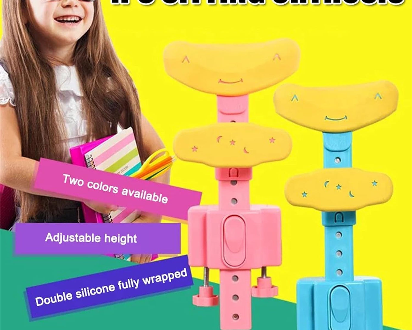 Student Sitting Posture Corrector Child Protector, Kids Sitting Posture Corrector for Reading Writing Adjustable Sitting Support Brace Eye Protection, School Gifts